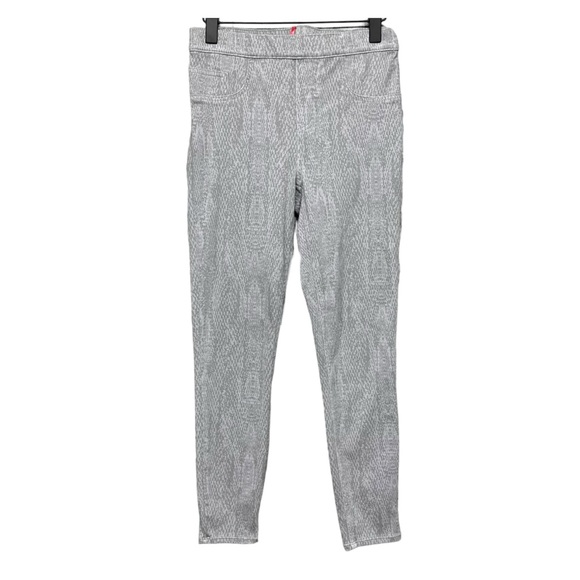 ⭐️ SPANX Grey Patterned Jean-ish Ankle Skinny Slimming Contouring Jeans - Picture 1 of 7